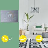 BHT-8000-GCLW-SS Geborsteld roestvrij staal Spiegelbediening Water- / gasboiler Verwarming Energiebesparend en milieuvriendelijk Smart Home Negatief display LCD-scherm Ronde kamerthermostaat met wifi