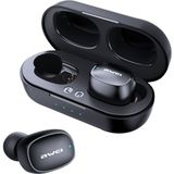 awei T13 Bluetooth V 5.0 Ture draadloze sport headset met Oplaadetui (zwart)
