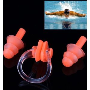 Zachte siliconen zwemmen neus Clip en oor Plug Set oordopje  willekeurige kleur levering
