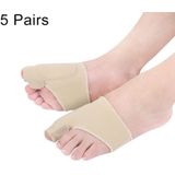 5 paren SEBS hallux valgus correctie mouw voeten zorg speciale grote teen bot ring voet duim orthopedische brace verlichten voor mannen/vrouwen  grootte: L (vleeskleur)