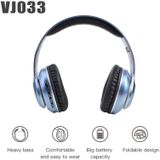 VJ033 Multifunctionele upgrade Bluetooth 5.0 Headset Stereo Wireless LED Microphone FM Radio Headset(Zwart)