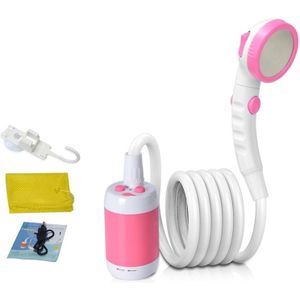 LLT-ES01 Electric Pet Shower Outdoor Camping Bath Device  Style: Standard (Pink)
