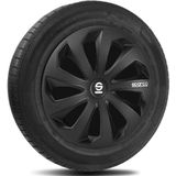 Sparco - Sicilia - Wieldoppen - Zwart/Carbon - Set van 4 Stuks