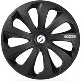 Sparco - Sicilia - Wieldoppen - Zwart - Kunststof - Set van 4 Stuks
