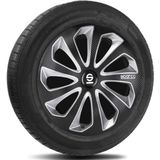 Sparco - Wieldoppen - Zwart/Zilver/Carbon - Set van 4 Stuks