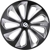 Sparco - Wieldoppen - Zwart/Zilver/Carbon - Set van 4 Stuks