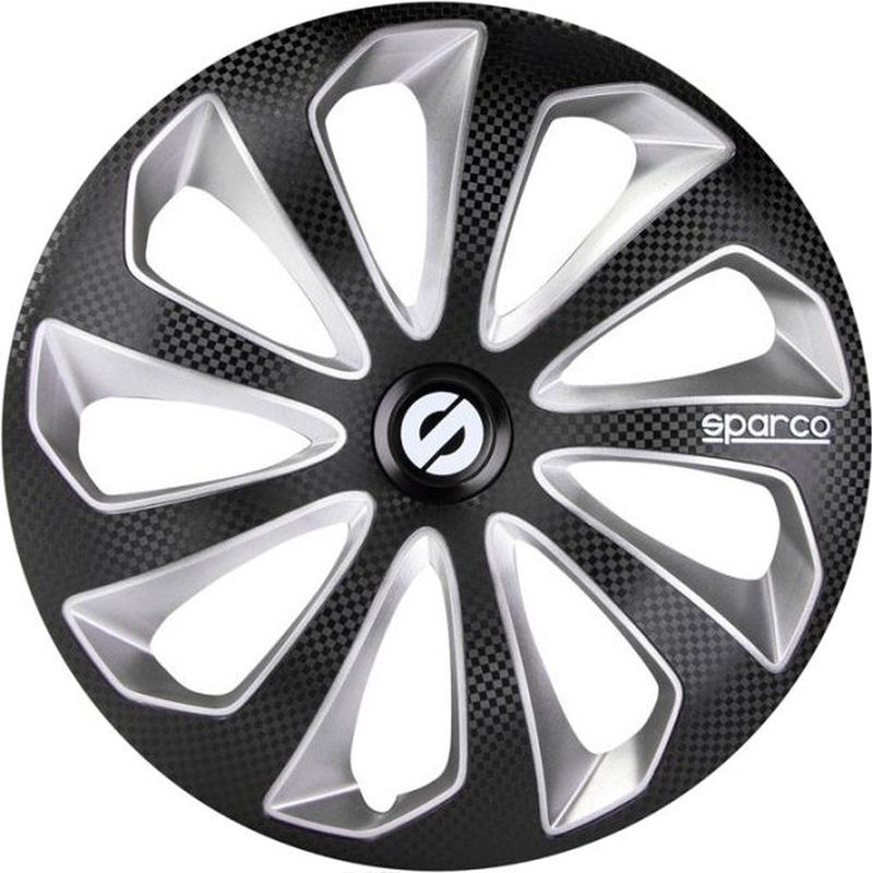 Sparco - Wieldoppen - Zwart/Zilver/Carbon - Set van 4 Stuks