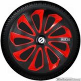 Sparco - Wieldoppenset - Zwart/Rood - Slagvast Kunststof - Set van 4