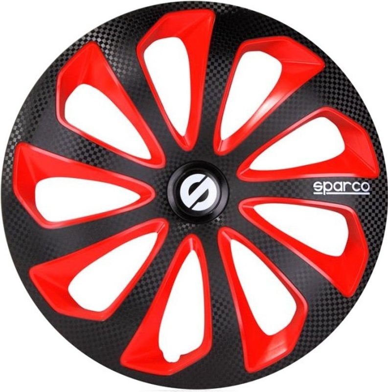 Sparco - Wieldoppenset - Zwart/Rood - Slagvast Kunststof - Set van 4