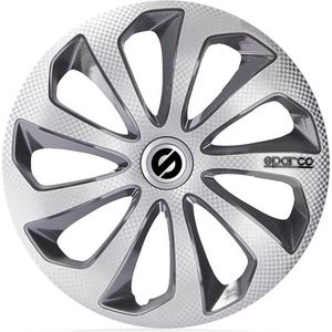 Sparco Wieldoppen Sicilia 16 Inch Abs Zilver/grijs Set Van 4