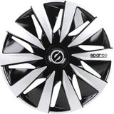Sparco - Lazio - Wieldoppen - Zwart/Zilver - Set van 4