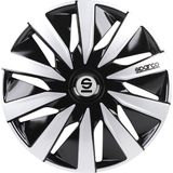 Sparco Wieldoppen Lazio 13 Inch Abs Zwart/zilver Set Van 4