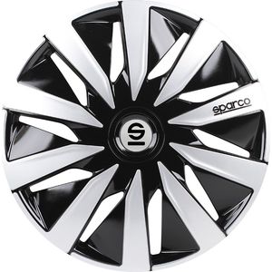 Sparco Wieldoppen Lazio 13 Inch Abs Zwart/zilver Set Van 4
