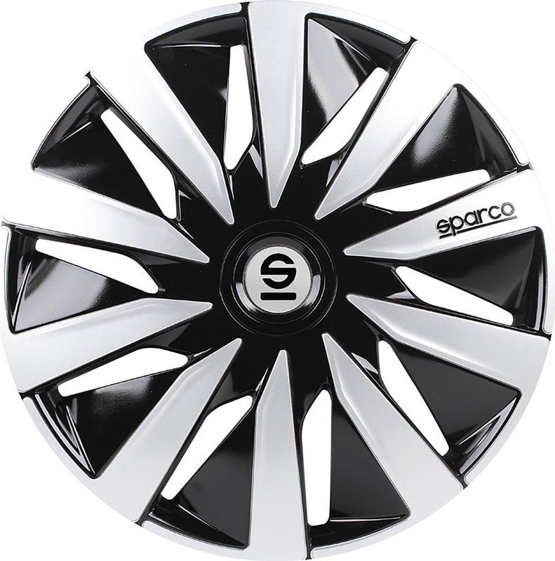 Sparco Wieldoppen Lazio 13 Inch Abs Zwart/zilver Set Van 4