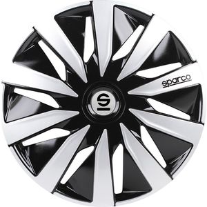 Sparco - Lazio - Wieldoppen - Zwart/Zilver - 14 Inch - 4 Stuks