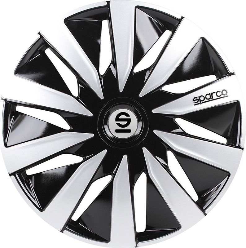 Sparco - Lazio - Wieldoppen - Zwart/Zilver - 14 Inch - 4 Stuks