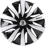 Sparco - Wieldoppenset Lazio - Zwart/Zilver - 4-Delige