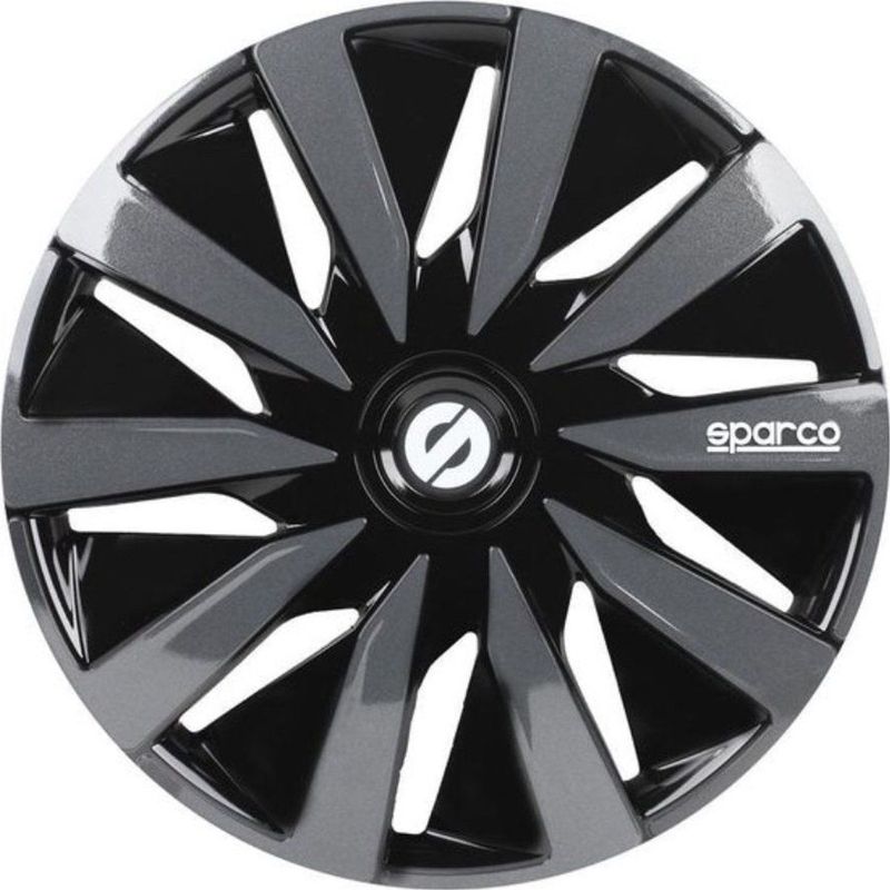 Sparco - Lazio - Wieldoppen - Zwart - Slagvast Kunststof - Set van 4 Stuks