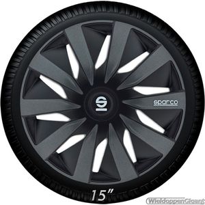 Sparco Wieldoppen Velgen - 15 inch - Zwart/Grijs