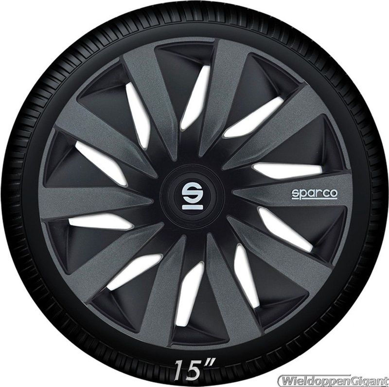 Sparco Wieldoppen Velgen - 15 inch - Zwart/Grijs