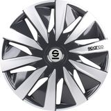 Sparco Wieldoppen Lazio 14 Inch Abs Grijs/zilver Set Van 4