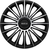 Sparco - Treviso - Wieldoppen - Zwart/Zilver - Set van 4