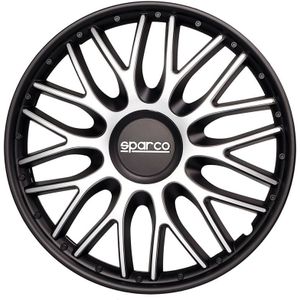 Sparco Wieldoppenset Roma 16-Inch Zilver/Zwart