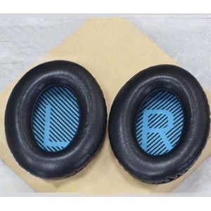 1 paar zachte Oorkap hoofdtelefoon jas met blauwe LR katoen voor BOSE QC2/QC15/AE2/QC25