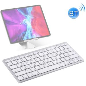WB-8022 Ultradun draadloos Bluetooth-toetsenbord voor iPad  Samsung  Huawei  Xiaomi  tablet-pc's of smartphones  Russische toetsen(Zilver)