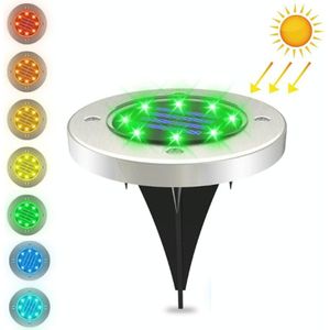 8 LED's kleurrijke dimbare zonne-buitentuin gazon lichtsensor type intelligent licht controle begraven licht