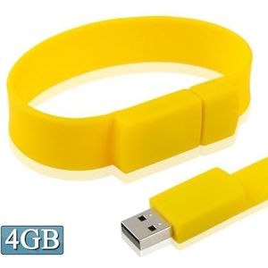 4GB siliconen armbanden USB 2.0 Flash schijf (geel)