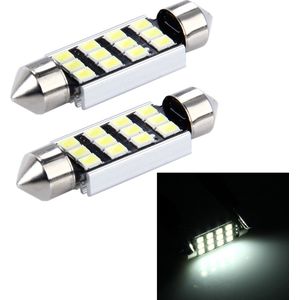 2 STKS 3.5 W 250 LM 6000 K 39 MM 12 SMD-2835 LEDs Bicuspid Poort Decodering Auto Dome Lamp LED Leeslamp, DC 12 V (Wit Licht)