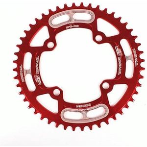 Slak positieve en negatieve tand schijven mountainbike enkele schijf grote tand schijf 104mm Bcd  specificatie: 52T (Rood)