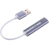 Aluminium Shell 3 5 mm Jack externe USB Sound Card HIFI magische stem 7.1 Channel Adapter vrij rijden voor Computer  Desktop  luidsprekers  hoofdtelefoon (grijs)