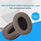 1 paar ovale lederen platte hoofdtelefoon beschermende case voor Brainwavz HM5/Philip SHP9500 (bruin)