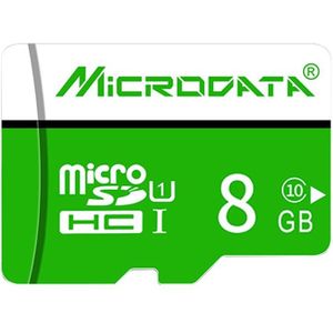 MICROGEGEVENS 8GB U1 groen en wit TF (Micro SD) geheugenkaart