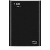 WEIRD 80GB 2 5 inch USB 3 0 High-speed transmissie metalen shell ultradun licht Solid State mobiele harde schijf (zwart)