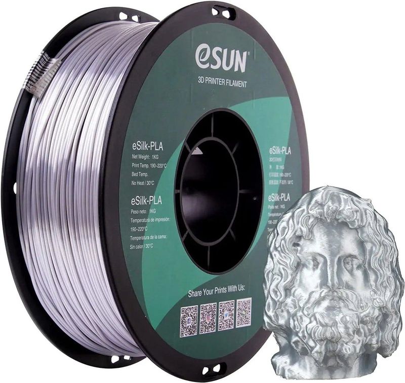 eSun - ePLA-Silk - 3D Printer Filament - Zilver - 1kg - 1.75mm