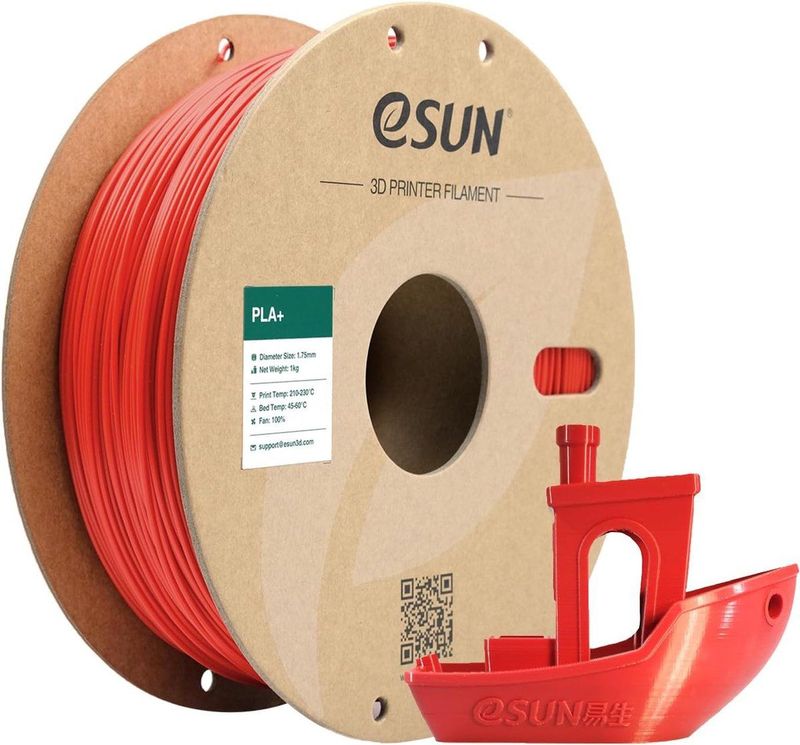 eSun - PLA Plus - Filament - Rood - Vlamvertragend - Geurloos
