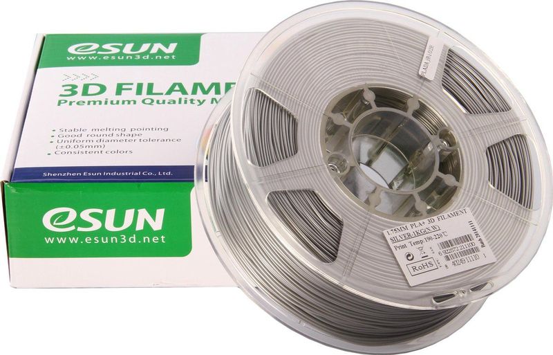 eSUN - PLA+ 3D Filament - Zilver - 1,75mm - 1kg