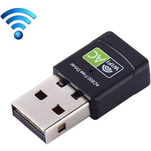 AC600Mbps 2.4GHz & 5GHz Dual-Band USB 2.0 WiFi gratis Drive Adapter externe netwerkkaart