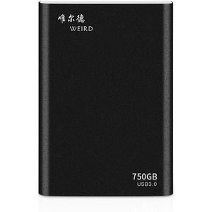 WEIRD 750GB 2 5 inch USB 3 0 High-speed transmissie metalen shell ultradunne lichte Solid State mobiele harde schijf (zwart)