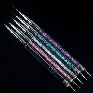 Nail Art dotting pen acryl Rhinestone Crystal UV Gel schilderij manicure tool tekening liner bloem borstel decoratie
