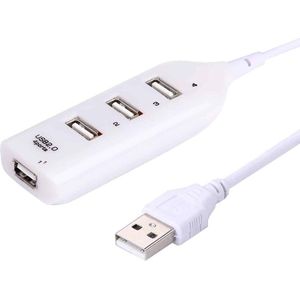 4 ports USB 2.0 HUB  Kabel Lengte: 30cm (Beige + (wit))