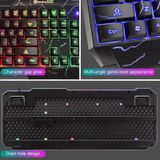 SHIPADOO D620 104-toets Bedrade RGB Kleur gebarsten tegenlicht Gaming Keyboard Mouse Kit voor laptop  PC