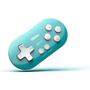 8Bitdo Zero 2 Turquoise Bluetooth Gamepad Digitaal Android, MAC, Nintendo Switch, Nintendo Switch Lite, PC