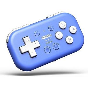 8Bitdo Micro Bluetooth Gamepad Pocket-sized Mini Controller for Switch, Android, and Raspberry Pi, Support Keyboard Mode (Blue)