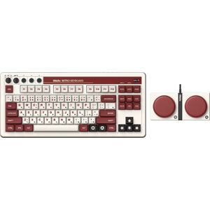 8BitDo Retro Mechanical Keyboard, Bluetooth/2.4G/USB-C Hot Swappable Gaming Keyboard with 87 Keys, Dual Super Programmable Buttons for Windows and Android - Fami Edition - QWERTY English Keyboard
