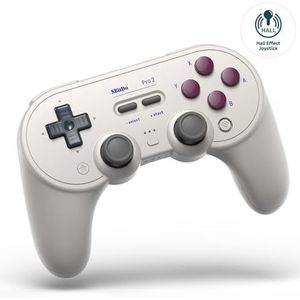 8Bitdo Pro 2 Bluetooth Controller for Switch, Hall Effect Joystick Update, Wireless Gaming Controller for Switch, PC, Android, and Steam Deck & Apple (G Classic Edition)