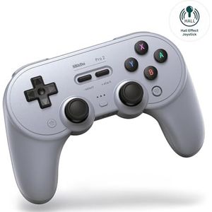 8BitDo - Pro 2 - Bluetooth Gamepad - Grijs - Draadloos - Compatibel met meerdere apparaten